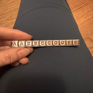 Italian Charms Bracelet Links Lot Of 10 9 MM Alphabet A B C D E New